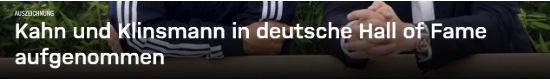       5位名宿入选德国足球名人堂 克林斯曼、卡